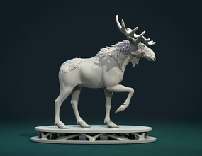 geyik heykel hayvan Sanat temel canavar şekil memeli heykeller 3d print model - Mito3D