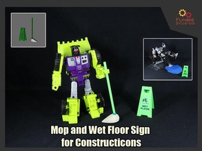 Mopp nass Fußboden Zeichen Transformer Konstruktionen Benutzerdefiniert Erweiterung Spiele Spielzeuge 3d print model - Mito3D