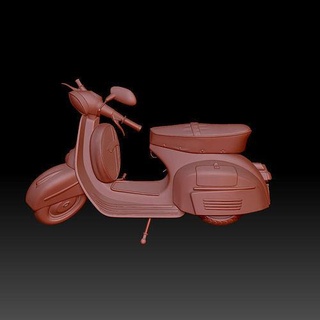 moped moto motorcycle bike motorbike scooter cnc bas relief art 3d print model - Mito3D