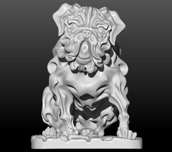 mops köpek sanat baş heykel figürinler Minyatürler 3d 3dprinting artchallenge heykeller 3d print model - Mito3D