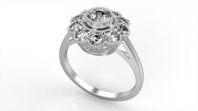 morgan engagement ring jewelry precious diamond jewellery gold rings 3d print model - Mito3D