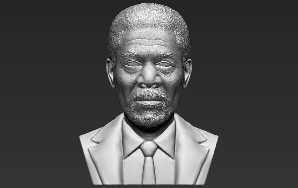 morgan homme libre buste 3d impression prêt stl obj formats célébrité acteur oscars hollywood film tv personnage noir shawshank washington depp jackson dieu humain récompenses art sculptures 3D print model - Mito3D