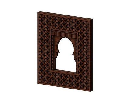 moroccan moucharabieh mirror frame decor printable wall carving ornament deco cnc furniture wood wooden pattern arabic artcam relief molding arabian house accessories 3d print model - Mito3D
