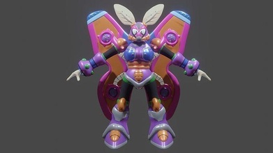 morph moth sd rockman custom boss megaman rig model games toys 3d print model - Mito3D