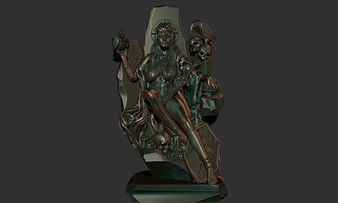 morrigan statue goddes statuette woman art keltic god sculptures 3D print model - Mito3D