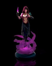 Morrigan Ejderha yaş büyücü Kadın heykelcik masaüstü Menşei fantezi cadı Sanat heykeller 3d print model - Mito3D