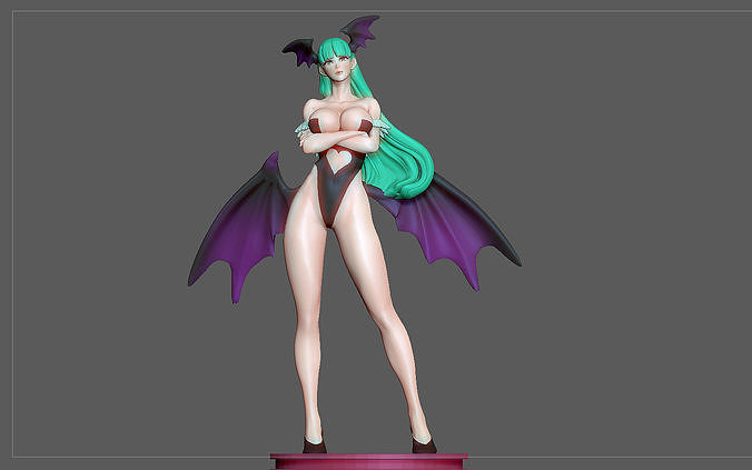 Morrigan statue joli fille capcom personnage anime femelle art sculptures 3D print model - Mito3D