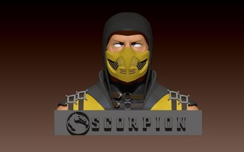 mortale kombat scorpione scropione ninja video giochi collezione zbrush arte sculture 3d print model - Mito3D