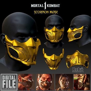 mortal kombat 1 scorpion mask 2023 sub zero mk1 ninja cosplay video game hanzo hasashi shirai ryu mk11 xbox ps5 mk12 mkone games toys 3d print model - Mito3D