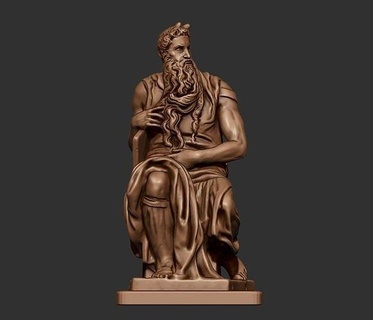 am 3d Yazdır temiz dynamesh Michelangelo Musa heykel Vatikan Sanat müze Rönesans insan zbrush mimari karakter Katolik İtalyan heykeller 3d print model - Mito3D