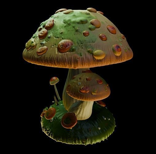 moussu champignon plante arbre herbe pin forêt nature saule pêche arbuste bambou aliments donjon dragon 3d impression miniature figurine journal science biologie 3D print model - Mito3D