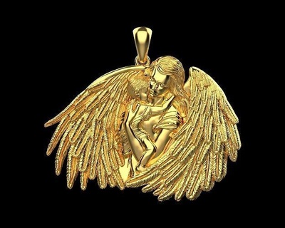 mère ange bijoux sculpture prier Cupidon accessoires tête saint Marie maria l'amour art gemme diamant glacé pendentifs bijou 3d print model - Mito3D