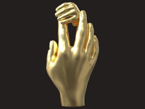anne bebek eller kolye kalp altın takı elmas el baskı yazdırılabilir mücevher gümüş çocuk arabası havari kolyeler 3d print model - Mito3D