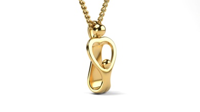 mother child pendant jewelry mom mama baby kid love heart jewel jewellry gold silver necklace bebe pendants 3d print model - Mito3D