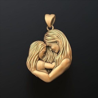 mother daughter pendant jewelry jewellery medallion relief bas mama baby child boy girl mom woman father family son kids kid love pendants 3d print model - Mito3D
