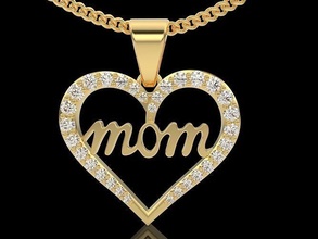 mother heart jewelry printable 3d model pendant love luxury gold silver jewellery sterling fashion beauty wedding engagement necklace pendants fantasy precious mom rings 3d print model - Mito3D