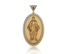 mother mary pendant gold jewelry platinum gem necklace luxury chain shining silver printable sterling brilliant fashion ring engagement beauty bracelet pendants 3d print model - Mito3D