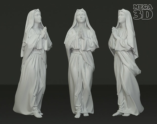 mãe maria estátua católico presente religioso colecionável devoção fé arte of deus sagrado coração cristão piedosos estatueta mariana casa decoração esculturas 3d print model - Mito3D