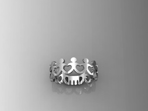 madre anello ragazzo gioielli oro gioiello moda argento disco di platino il design carattere umana abbigliamento anelli 3d print model - Mito3D