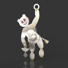 madre russia gioielli figura concettuale lego oro orso uomo persone isolate robot figurina statua umana art android bianco argento business idea carattere ciondoli 3d print model - Mito3D