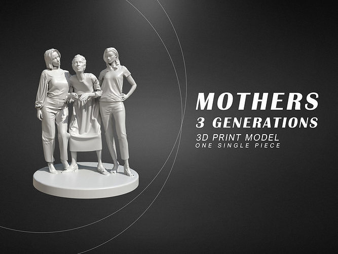 madres 3 generaciones escultura mujer niña madre amor hembra familia mamá abuela abuelita día Arte esculturas 3D print model - Mito3D