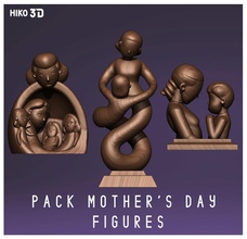 mães figura pacote mãe diadelamadre madre mamãe esculpir 3dprint humano bebê estátua miniatura estatua escultura avó simbólico arte esculturas 3d print model - Mito3D