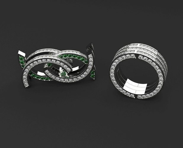 movimiento anillo 3d impresión modelo joyería joya imprimible anillos colgante pendiente Moviente compromiso firma poli blanco Talla único deslizable Moda popular 3D print model - Mito3D