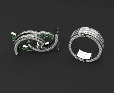 Bewegung Ring 3d drucken Modell Schmuck druckbar Ringe Anhänger Juwel ziehen Engagement Unterschrift Neu Bobby Weiß Größe einzigartig verschiebbar Mode Pop 3d print model - Mito3D