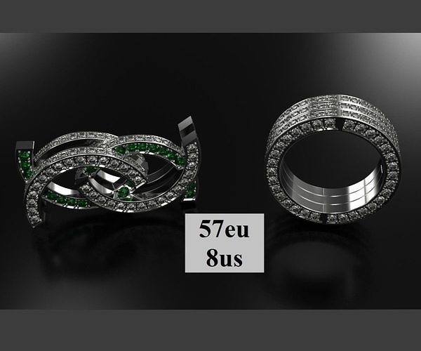 movimento squillare taglia 57eu 8 us gioielleria anelli unico pop pulito bobby bianca scorrevole speciale design modellabile stampabile spianare lusso illustrazione 3D print model - Mito3D