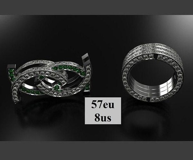 motion ring size 57eu 8 us jewelry rings unique pop timeless neat bobby white slideable special design moldable printable pave luxury illustration movement 3d print model - Mito3D