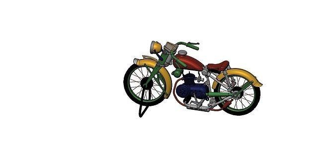 moto anni 40 50 Vintage motocicletta veicolo modellino sopramobile passatempo Fai settore automobilistico 3d print model - Mito3D