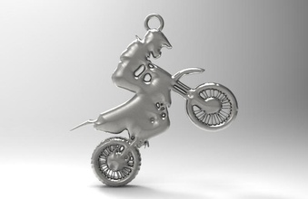 moto attraversare pendente motociclista gara motociclo gioielleria gioiello ciondoli 3d print model - Mito3D