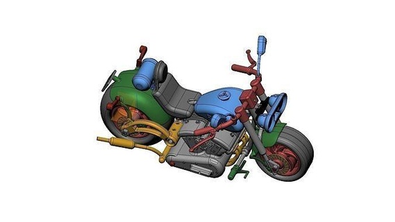 moto harley bassa motocicletta grossa hobby diy automotive 3d print model - Mito3D