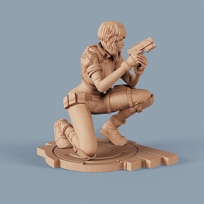 motoko kusanagi geist schale anime manga zahl 3d drucken kunst skulpturen messias schrott 3d print model - Mito3D