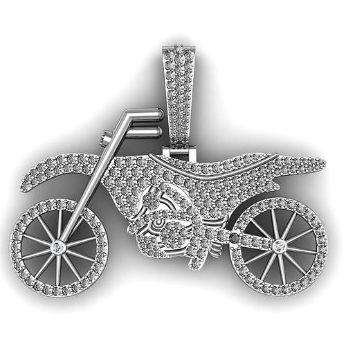 motor bike pendant jewelry silver printable diamond jewellery necklace gem sterling motorcycle riders gold fashion hiphop pendants 3D print model - Mito3D