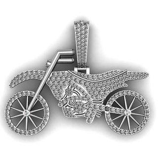 moteur bicyclette pendentif bijoux argent imprimable diamant Collier gemme sterling moto coureurs or mode hip pendentifs 3d print model - Mito3D