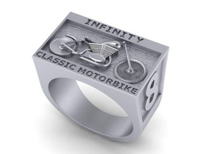 moto anel clássico motocicleta joalheria arte modelo argolas 3d print model - Mito3D