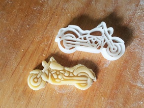 motorcycle cookie cutter motor biscuit protonik cookies baking dining kitchen house 3d print model - Mito3D