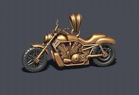 moto pendentif 3d Harley Davidson hachoir bicyclette américain véhicule moteur motocross classique cycle transport vélo motard sport automobile courses bijoux pendentifs 3d print model - Mito3D
