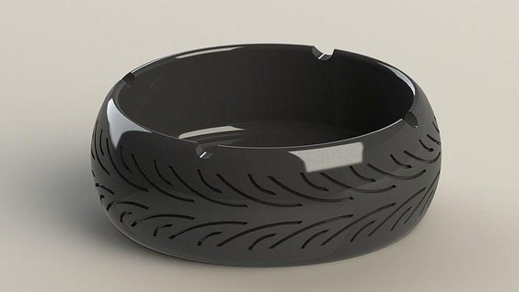 motorcycle tire ashtray 3d print ready printable ash tray tyre accesory house home decoration cigar cigarette tobacco furniture household car decor 3d print model - Mito3D