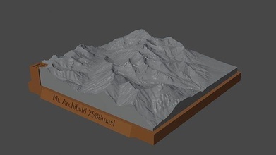 montare archibald montagna paesaggio vulcano terreno ambiente natura fotogrammetria elevazione dem scienza 3d print model - Mito3D