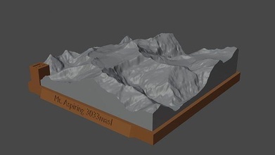 monte aspirante montanha panorama vulcão terreno Ambiente natureza fotogrametria elevação dem Ciência 3d print model - Mito3D