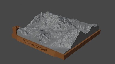 binmek Augusta dağ manzara yanardağ arazi çevre doğa fotogrametri yükseklik dem Bilim 3d print model - Mito3D