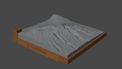 montare bel montagna paesaggio vulcano terreno ambiente natura fotogrammetria elevazione dem scienza 3d print model - Mito3D