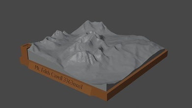 mount edith cavell mountain landscape volcano terrain environment nature photogrammetry elevation dem science 3d print model - Mito3D