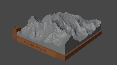 mount everest mountain landscape volcano terrain environment nature photogrammetry elevation dem science 3d print model - Mito3D