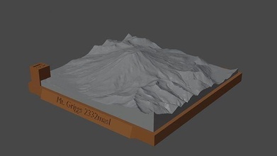 montar Griggs montaña paisaje volcán terreno ambiente naturaleza fotogrametría elevación dem Ciencias 3d print model - Mito3D