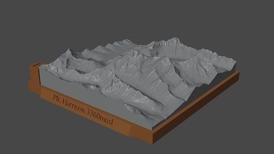 monte harrison montanha panorama vulcão terreno Ambiente natureza fotogrametria elevação dem Ciência 3d print model - Mito3D