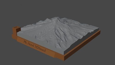 mount hood mountain landscape volcano terrain environment nature photogrammetry elevation dem science 3d print model - Mito3D