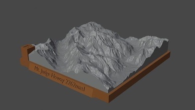 montare giudice modo montagna paesaggio vulcano terreno ambiente natura fotogrammetria elevazione dem scienza 3d print model - Mito3D